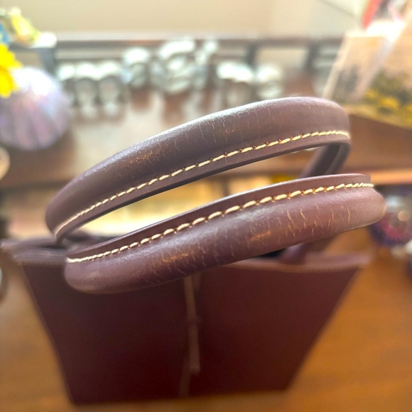 Purple leather tote - Picture 3 of 8